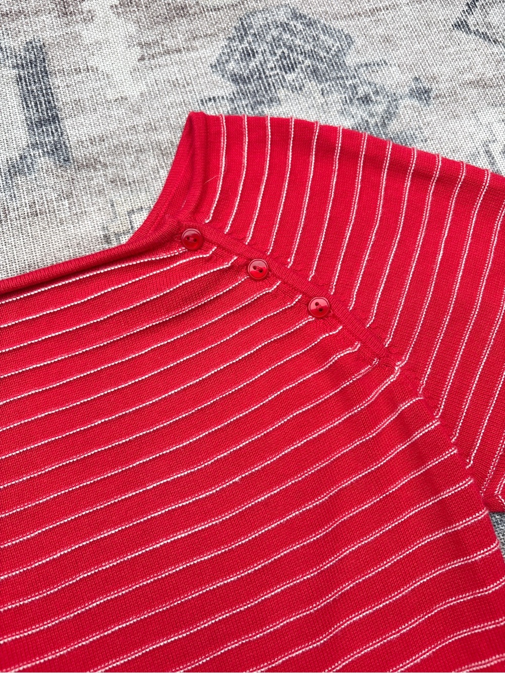 *SOLD* Willi Smith 100% Cotton Breton Stripe Boat Neck Sweater | Medium - Picture 3 of 10